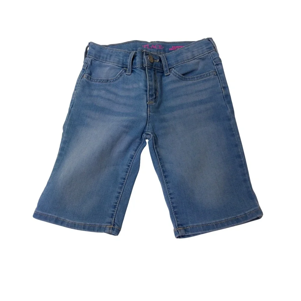 The Childrens Place Girls Denim Skimmer Pants Cropped Jeans Size 6X/7 #26298